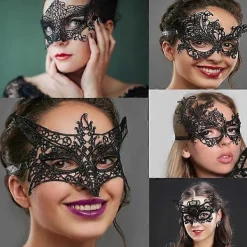 2025 Senaste Maskeradmask för Kvinnor, Venetiansk Spets Ögonmask och Svart Spetsmask (8 st)><noscript><img width=