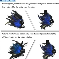 AcserGery 2025 Senaste Modell 2025 Ny Blå och Svart Maskeradmask för Kvinnor med Fjädrar - Dam Maskerad Venetiansk Mask för Maskerad><noscript><img width=