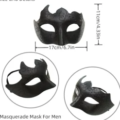 AcserGery 2025 Senaste Modell 2 ST Svarta Maskeradmasker för Män Kvinnor Par Gotiska venetianska masker för Alla hjärtans dag Fest karnevalsmask mardi><noscript><img width=