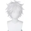 AcserGery 2025 Senaste Modell Cosplay Peruk Kort Silver Vit Fluffig manlig anime show Halloweenfest Hårperuker Vit 1 styck (1-pack)> Peruker