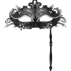 AcserGery 2025 Senaste Modell Dam Maskeradmask med Pinne: Strassdekorationer Mardi Gras Venetiansk Mask Karneval Party Kostym Ba> Masker