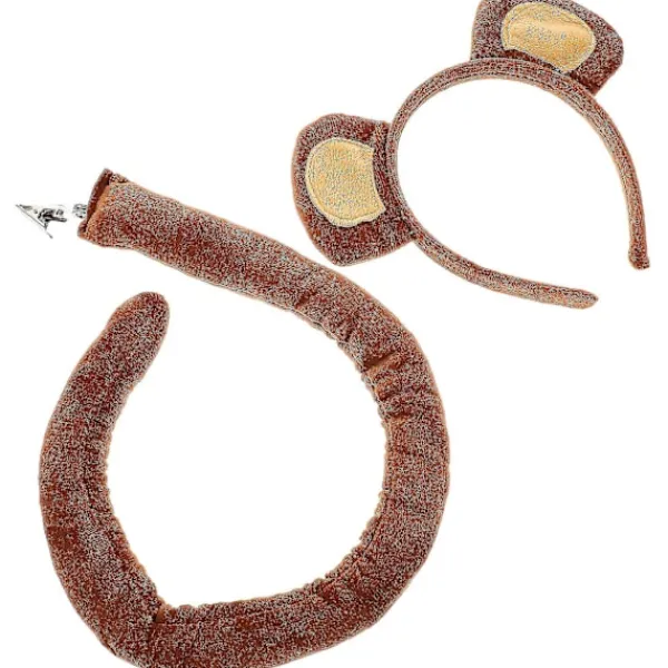 1 set apahörselband cosplay svans rekvisita djurörband apa kostym för fest> Huvudbonader