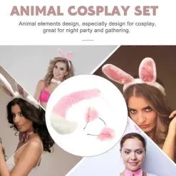 HAPPYSHOP 1 Set Barn Scen Pannband Djur Pälsig Svans Djur Cosplay Party Rekvisita> Tillbehör