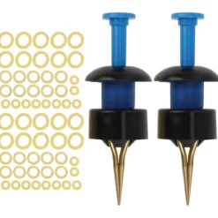 2 Set Bärbara Beten Klämma Blodmask Daggmask Klämma Fisketillbehör Blå och Svart> Smink