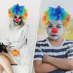 1 Set Clown Kostym Tillbehör Clown Kostym Rekvisita Clown Handskar Clown Näsa Clown Peruk Clown Slips-XS2-> Tillbehör