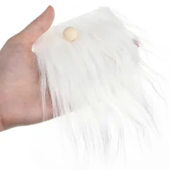 DAO 1 Set Falska Skägg och Träkulor Kit Förskurna Tomteskägg Tomte Tillbehör [DB] 18.00X9.00X1.00CM> Tillbehör