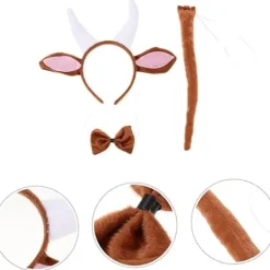 2 Set Get-Horn Pannband Djurdräkter Tillbehör Djur Pannband Djurdräkt Get Horn och Öron Hundöron Pannband Plysch Get Huvudbonad Djuröra><noscript><img width=