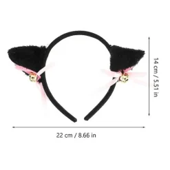 1 Set Kattungeöron Hårband Svans Tass Fluga Kattdräkt Cosplay Kostym För Dam Flickor Svart 22X14cm Svart 22X14cm><noscript><img width=