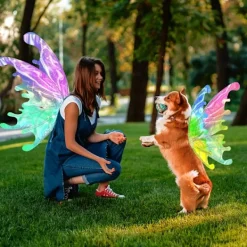 FMYSJ 1 Set Magiska Elektriska Fjärilsvingar för Flickor - Ljusa, Rörliga Fjärilsvingar med LED-lampor, Musik och Batteridrift - Perfekt för (FMY) | Fyndiq><noscript><img width=