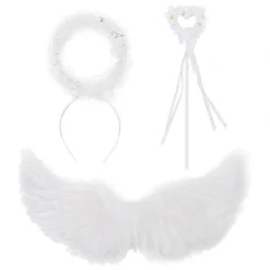 1 Set Ängelvingar Kostym - Halloween och Cosplay Fjäder Vingar Halo för Vuxna och Barnfesttillbehör Dekorera Bröllopsdekoration> Tillbehör