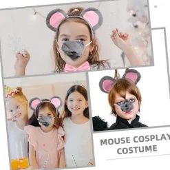1 Set Råttkostym Huvudbonad Djuröron Hårband Öron Musöron Hårring Fest Dekorativ Mus Cosplay Kvinnor><noscript><img width=