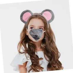 1 Set Råttkostym Huvudbonad Djuröron Hårband Öron Hårband Musöron Hårring Fest Dekorativt Hårband Mus Cosplay Hårband Kvinnor Huvudbonad-FA-> Huvudbonader
