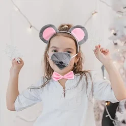 1 Set Råttkostym Huvudbonad Djuröron Hårband Öron Hårband Musöron Hårring Fest Dekorativt Hårband Mus Cosplay Hårband Kvinnor Huvudbonad-FA-><noscript><img width=