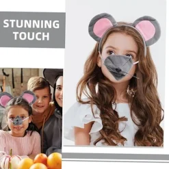 1 Set Råttkostym Huvudbonad Djuröron Hårband Öron Hårband Musöron Hårring Fest Dekorativt Hårband Mus Cosplay Hårband Kvinnor Huvudbonad-FA-><noscript><img width=