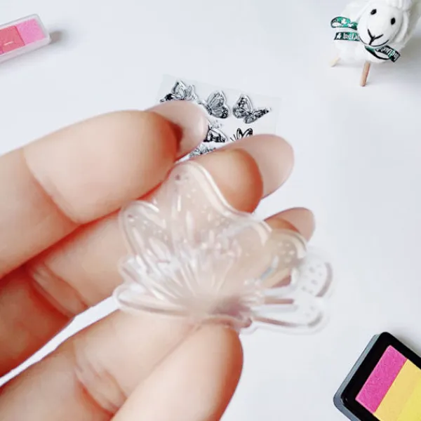 1 set smink ögonmakeup fjärilstämpel transparent stämpel smör> Smink