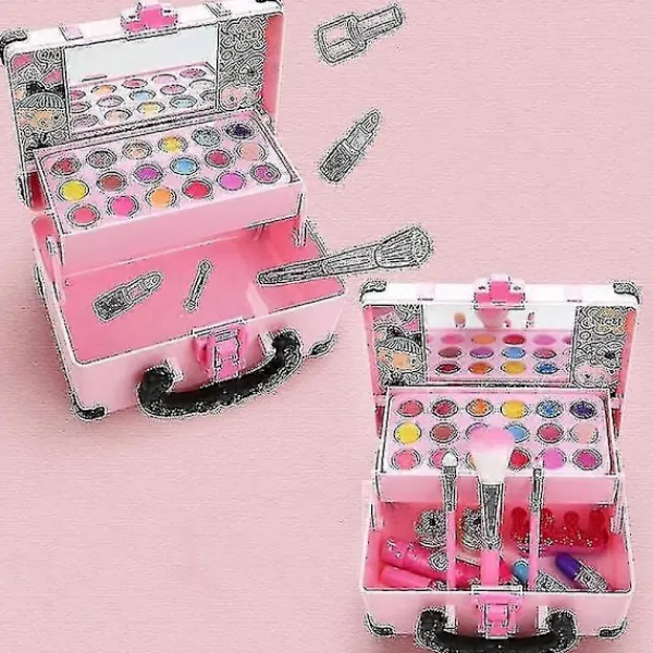 1 set Sminkset för barn, säkra kosmetiska leksaker, sminkleksaker (,)> Smink