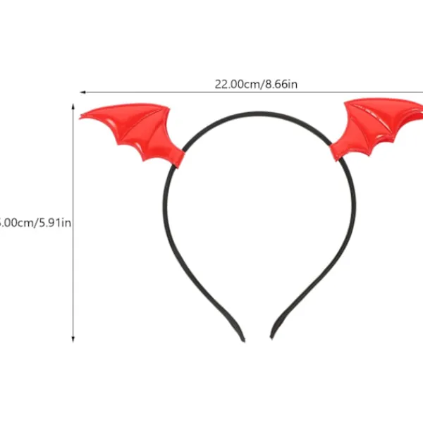 NeunWolken 1 set söta fladdermöss för Halloween, barnens frisyrklämmor, Halloween rollspel fest (röd)> Huvudbonader