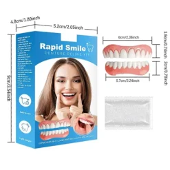 1 Set Tandproteser Fanér Tand Kosmetiska Tänder Protes Tänder Temporära Falska Tänder Snap On Övre och Nedre Set för Kvinnor Män><noscript><img width=