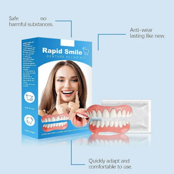 1 Set Tandproteser Fanér Tand Kosmetiska Tänder Protes Tänder Temporära Falska Tänder Snap On Övre och Nedre Set för Kvinnor Män> Tillbehör