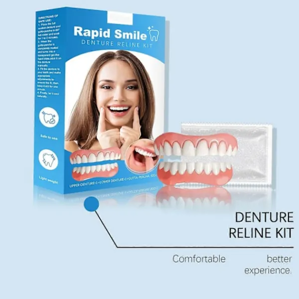 1 Set Tandproteser Fanér Tand Kosmetiska Tänder Protes Tänder Temporära Falska Tänder Snap On Övre och Nedre Set för Kvinnor Män> Tillbehör