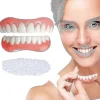 2 set tandproteser, övre och nedre tandproteser, naturliga och bekväma, skyddar dina tänder och återställer ett självsäkert leende> Tillbehör