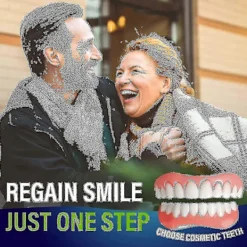 2 set tandproteser, övre och nedre tandproteser, naturliga och bekväma, skyddar dina tänder och återställer ett självsäkert leende><noscript><img width=