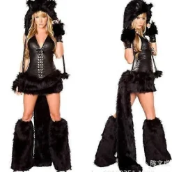2025 Sexig Jul Damkostym Cosplay Stor Svans Varg Cosplay Party Maid Frestelse Jultomte Tvådelad Kostym-Perfek-FF-><noscript><img width=