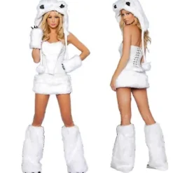 AIZHENCHEN 2025 Sexig Jul Damkostym Cosplay Stor Svans Varg Cosplay Party Maid Frestelse Jultomte Tvådelad Kostym-Perf><noscript><img width=
