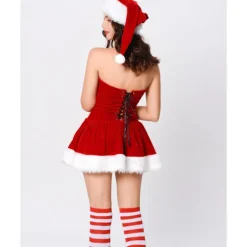 1 Sexig Julfestklänning, Damscenkostym, Rollspels Juluniformset M><noscript><img width=