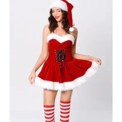 1 Sexig Julfestklänning, Damscenkostym, Rollspels Juluniformset XL><noscript><img width=