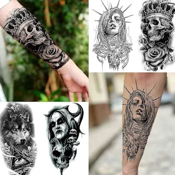 6 Sheets Temporary Tattoos For Men Women Arm> Smink