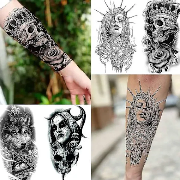6 Sheets Temporary Tattoos For Men Women Armwanan> Smink