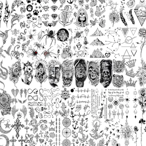 6 Sheets Temporary Tattoos For Men Women Armwanan> Smink