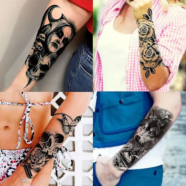 6 Sheets Temporary Tattoos For Men Women Arm> Smink