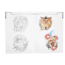 Woosien 72 Sidor Shader Liner Vargmönster Tatuering Bok Övningsmall Tillbehör><noscript><img width=