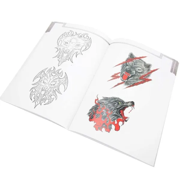 Woosien 72 Sidor Shader Liner Vargmönster Tatuering Bok Övningsmall Tillbehör> Smink