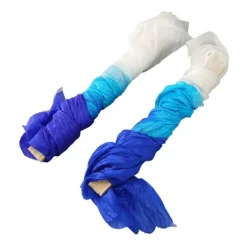 2 st 1,5 m Konstgjord Siden Magdans Bambufläkt Trefärgad Fyrkantsdans Fläkt Dansrekvisita Vit Cyan Blå><noscript><img width=