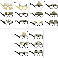 6 st 2026 Partyglasögon Lättviktigt Partyaccessoar Bekväm att Bära Papper För Nyårsdanser Och Roliga Sammankomster Flerfärgad[HK]><noscript><img width=