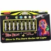 12 st ansiktsfärg kritor Halloween smink markör Uv Neon-glow i mörk färg> Smink