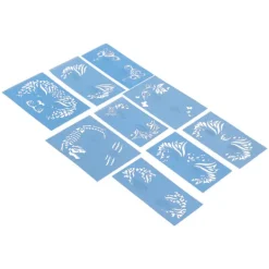 9 st Ansiktsmålning Stencils Kit Tvättbar färgmall Stencils Mall för Halloween Holiday Party Cosplay><noscript><img width=