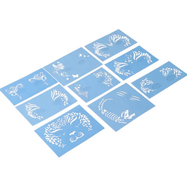 9 st Ansiktsmålning Stencils Kit Tvättbar färgmall Stencils Mall för Halloween Holiday Party Cosplay> Smink