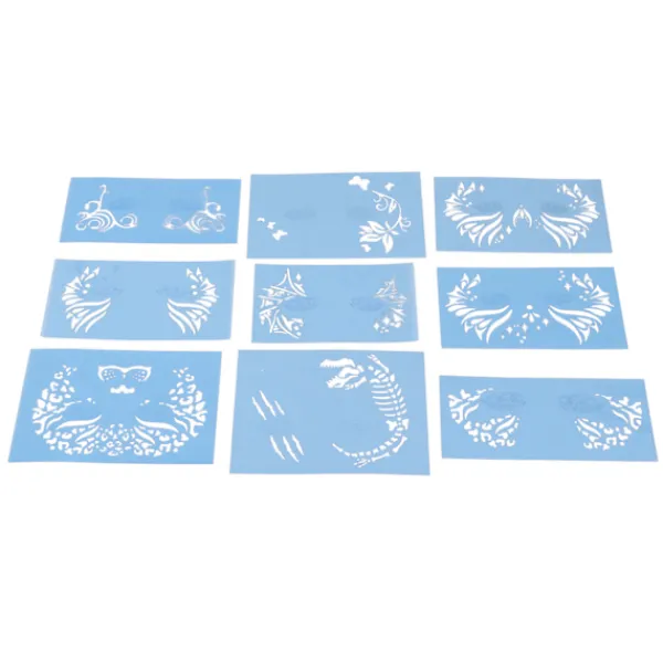 9 st Ansiktsmålning Stencils Kit Tvättbar färgmall Stencils Mall för Halloween Holiday Party Cosplay> Smink