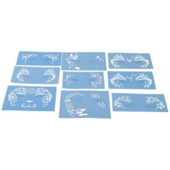 9 st Ansiktsmålning Stencils Kit Tvättbar färgmall Stencils Mall för Halloween Holiday Party Cosplay><noscript><img width=
