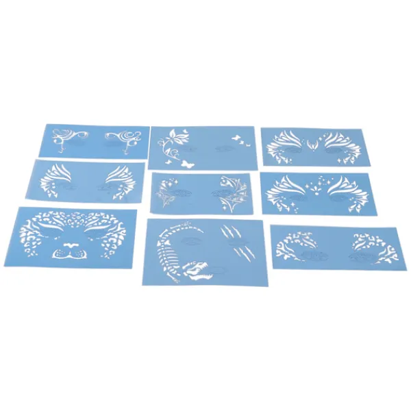 9 st Ansiktsmålning Stencils Kit Tvättbar färgmall Stencils Mall för Halloween Holiday Party Cosplay> Smink