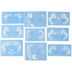 unbranded 9 st ansiktsmålningsschabloner kit tvättbar färg mall schabloner mall för halloween semester fest cosplay> Smink