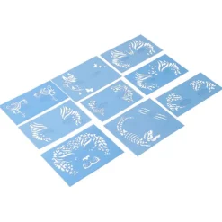 unbranded 9 st ansiktsmålningsschabloner kit tvättbar färg mall schabloner mall för halloween semester fest cosplay><noscript><img width=