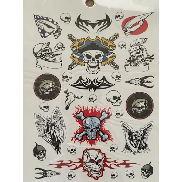 Novia 6 st Ark Temporära Tatueringar / Fake Tattoo Sticker - Döskalle / Drake / Örn / Ros> Smink