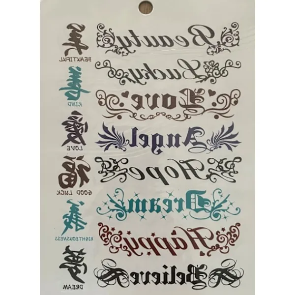 Novia 6 st Ark Temporära Tatueringar / Fake Tattoo Sticker - Döskalle / Drake / Örn / Ros> Smink