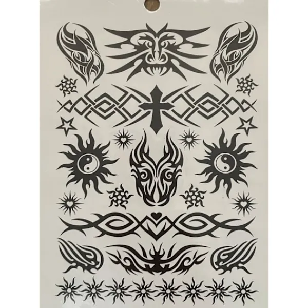 Novia 6 st Ark Temporära Tatueringar / Fake Tattoo Sticker - Döskalle / Drake / Örn / Ros> Smink