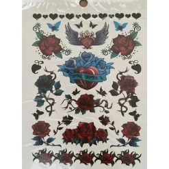 Novia 6 st Ark Temporära Tatueringar / Fake Tattoo Sticker - Döskalle / Drake / Örn / Ros><noscript><img width=